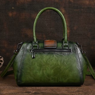 Florina - Sac à main en cuir avec gravure et motif floral