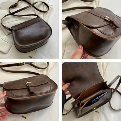 Evelyn™ | Classic Faux Leather Saddle Backpack