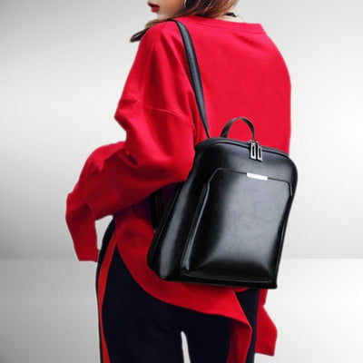 Saskia - Sac à dos classique avec double ouverture zippée