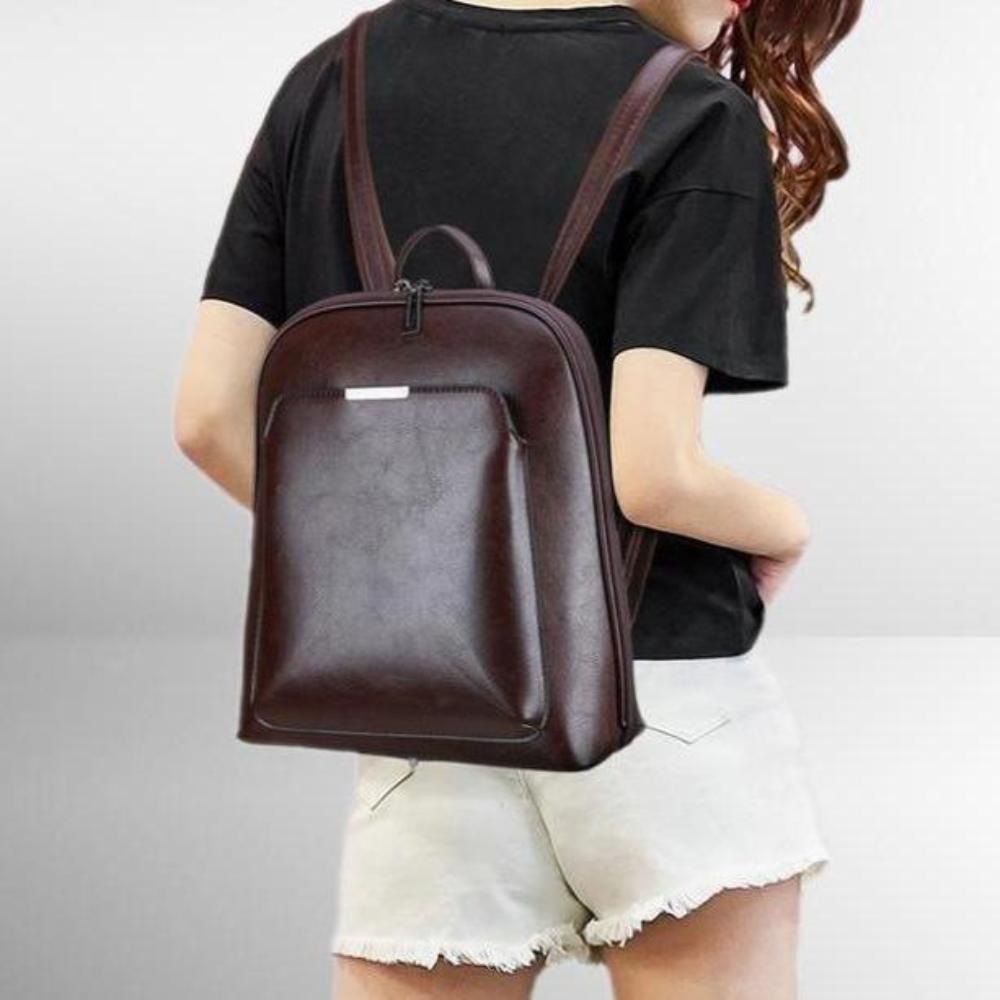 Saskia - Sac à dos classique avec double ouverture zippée