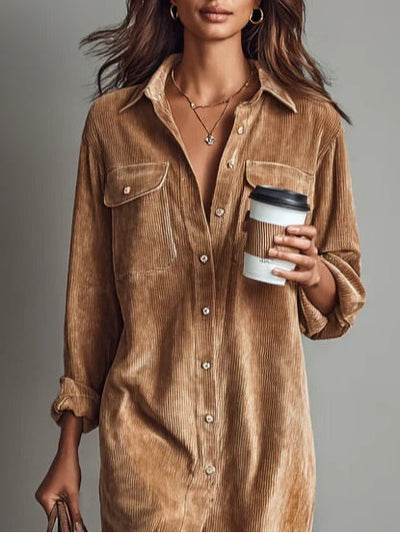 Macarena | Oversized Midi Corduroy Dress